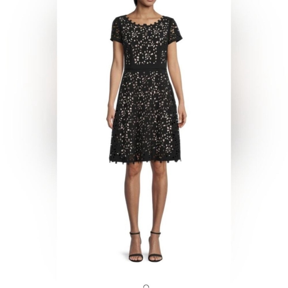 Focus by Shani Laser Cut A Line Dress Size 10